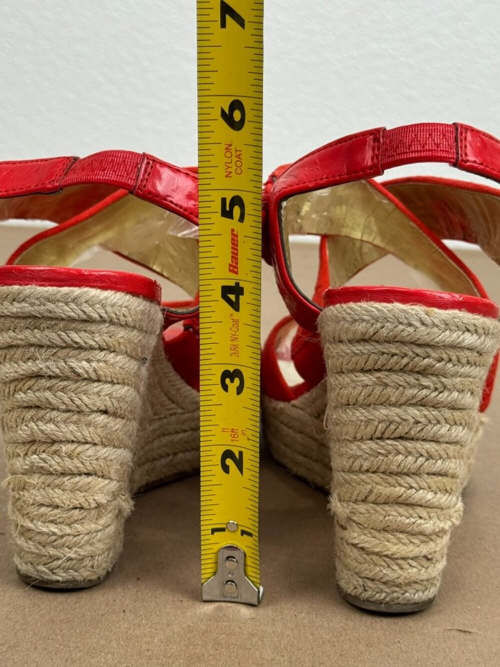 Style & Co. Red Criss-Cross Espadrille Wedge Sandals Women's Size 8 - Picture 5 of 8